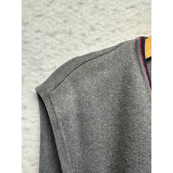Tommy Hilfiger Mens XL Grey Gray Vest‎ Knit Collegiate Preppy EUC - Picture 6 of 8